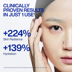 Double layer gel mask applied to face for enhanced absorption