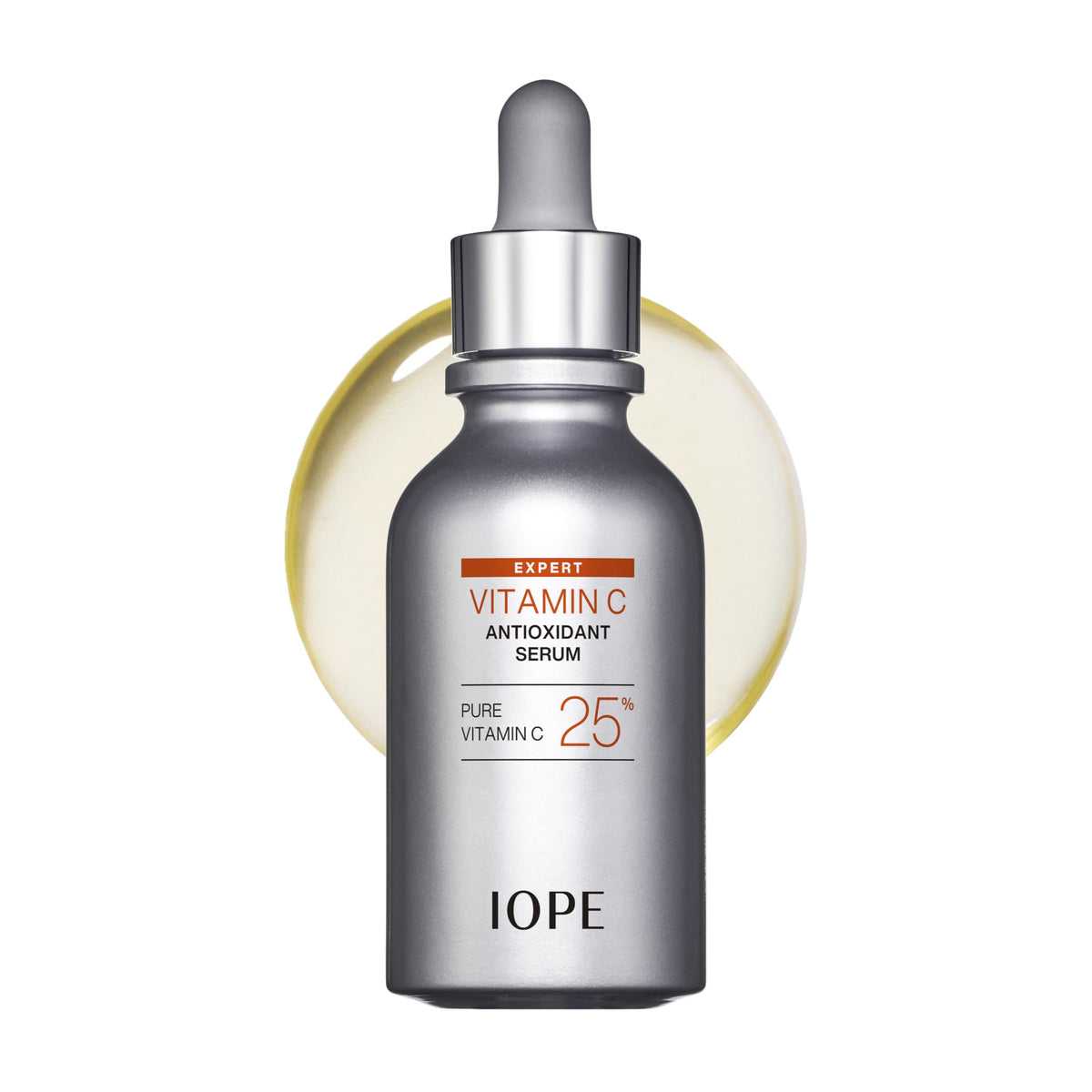 IOPE Expert Vitamin C 25% serum bottle close-up highlighting antioxidant protection