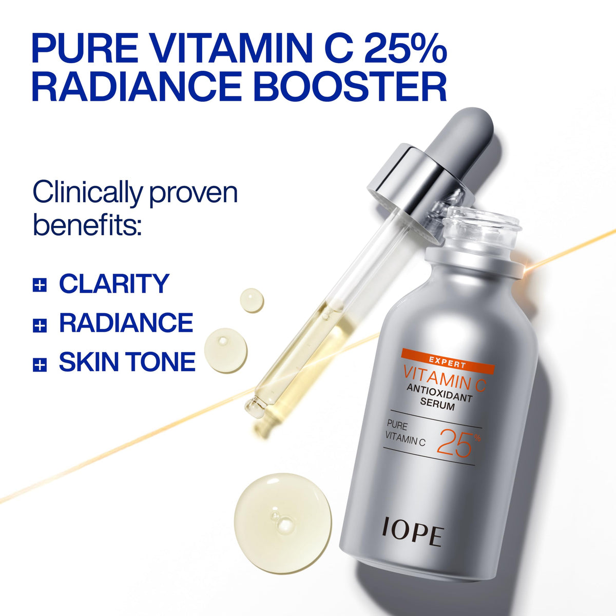 IOPE Expert Vitamin C 25% serum pump close-up for easy dispensing
