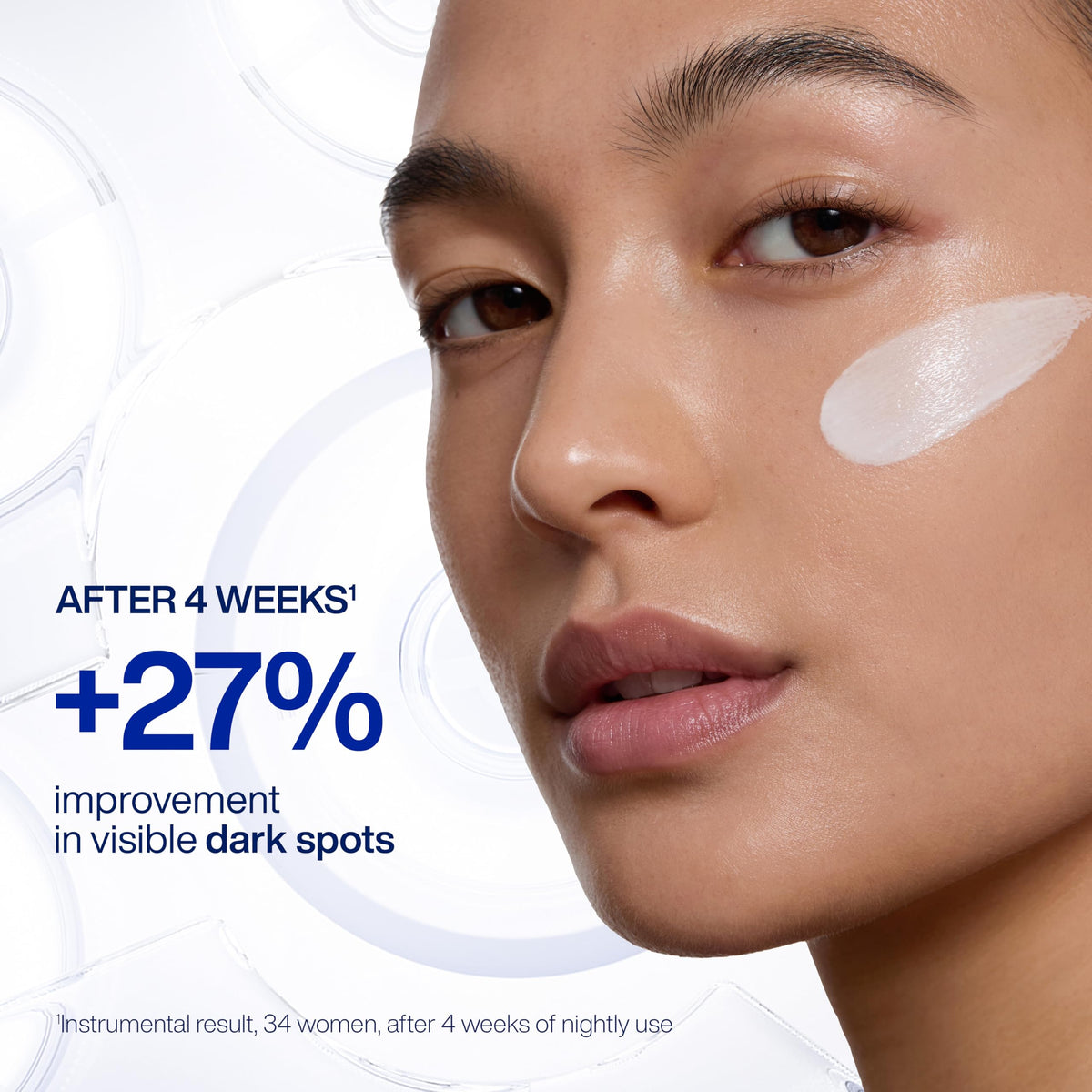IOPE Expert Vitamin C 40% cream being applied on face; quick absorption
