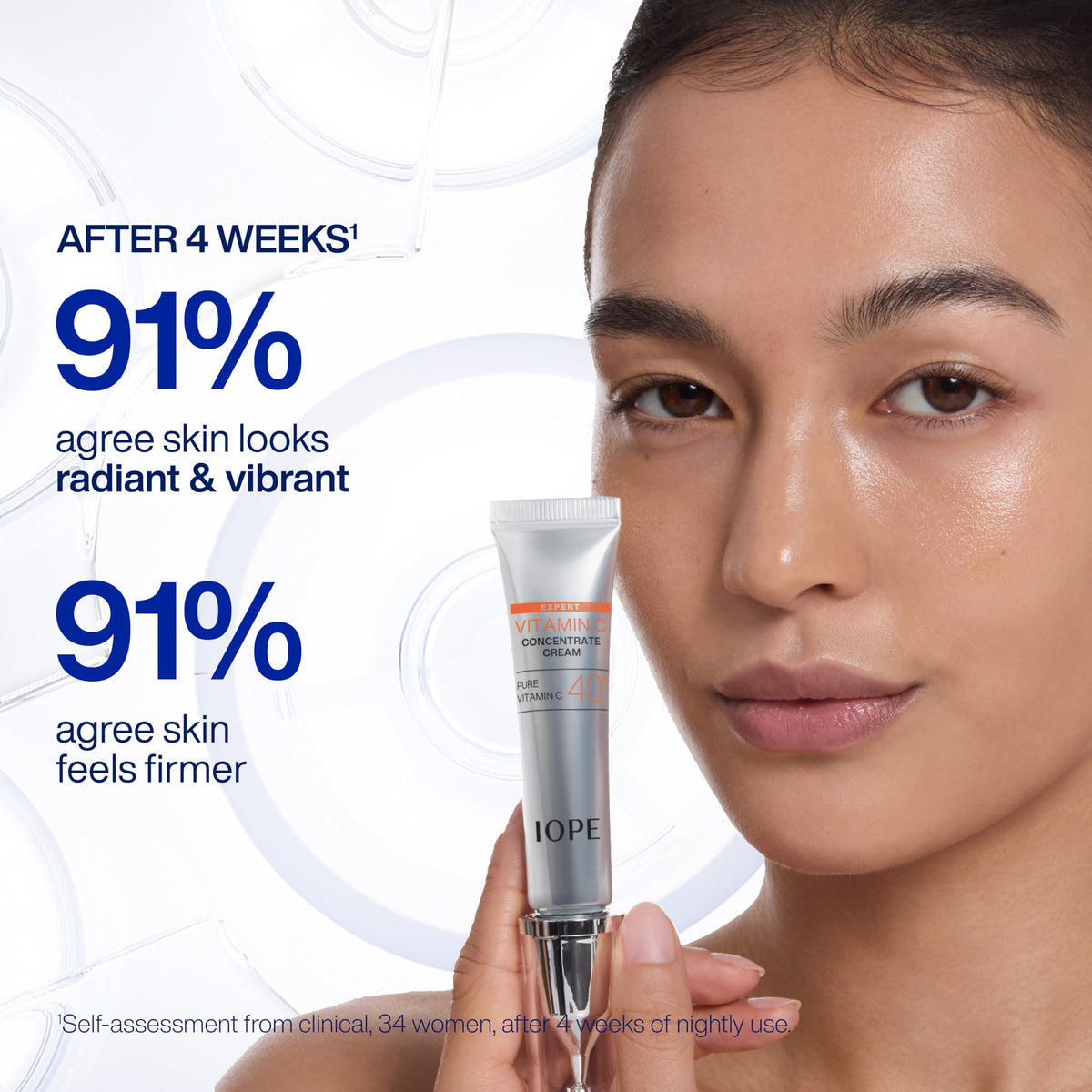 IOPE Expert Vitamin C 40% concentrate cream packaging box emphasizes protection