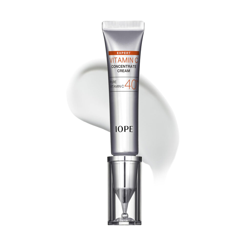 IOPE Expert Vitamin C 40% cream tube close-up; premium packaging for freshness