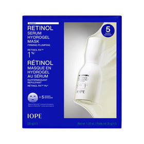 IOPE retinol serum deep collagen mask 5-plus-1 set package view, intensive hydration implied
