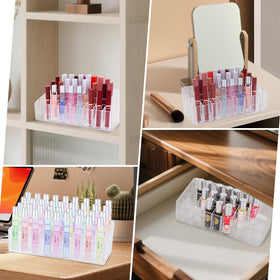 IPENP dresser vanity setup showcasing organized cosmetics in a transparent display