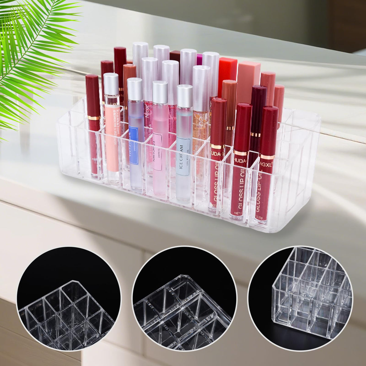 IPENP multi-purpose storage fits lip glosses, lipsticks, and makeup brushes neatly