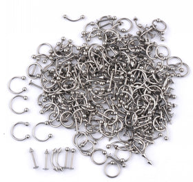 IPINK piercing kit 14G-16G steel hardware for versatile body piercing setups.