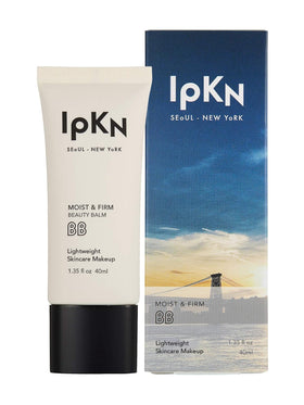 IPKN Moist & Firm BB Cream bottle close-up highlighting light-to-medium coverage for daily use