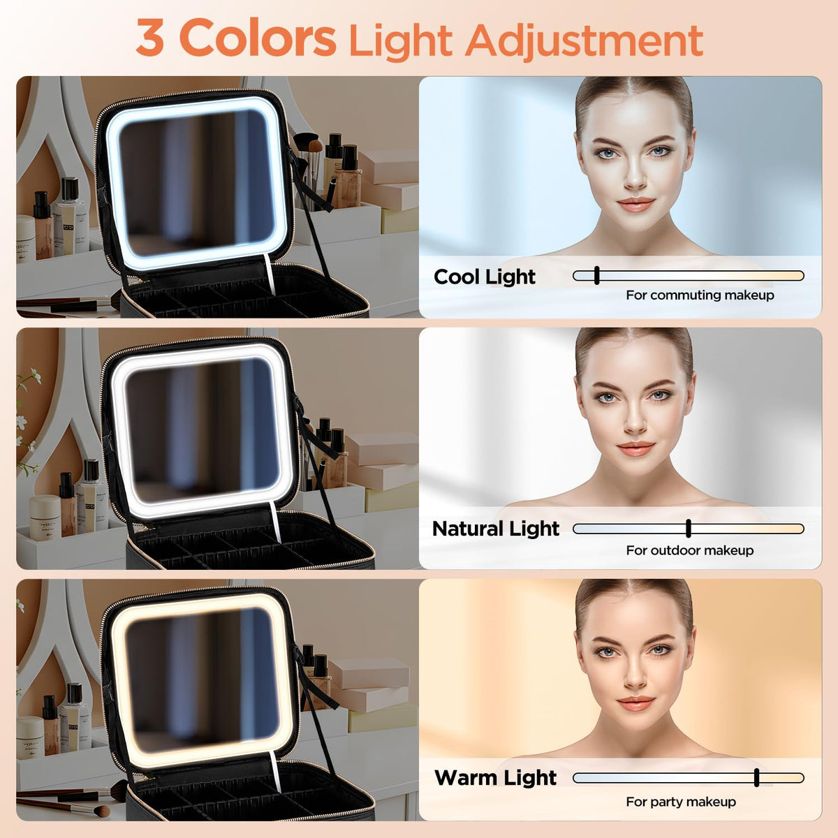 IPOW adjustable dividers organize cosmetics, brushes, and skincare efficiently