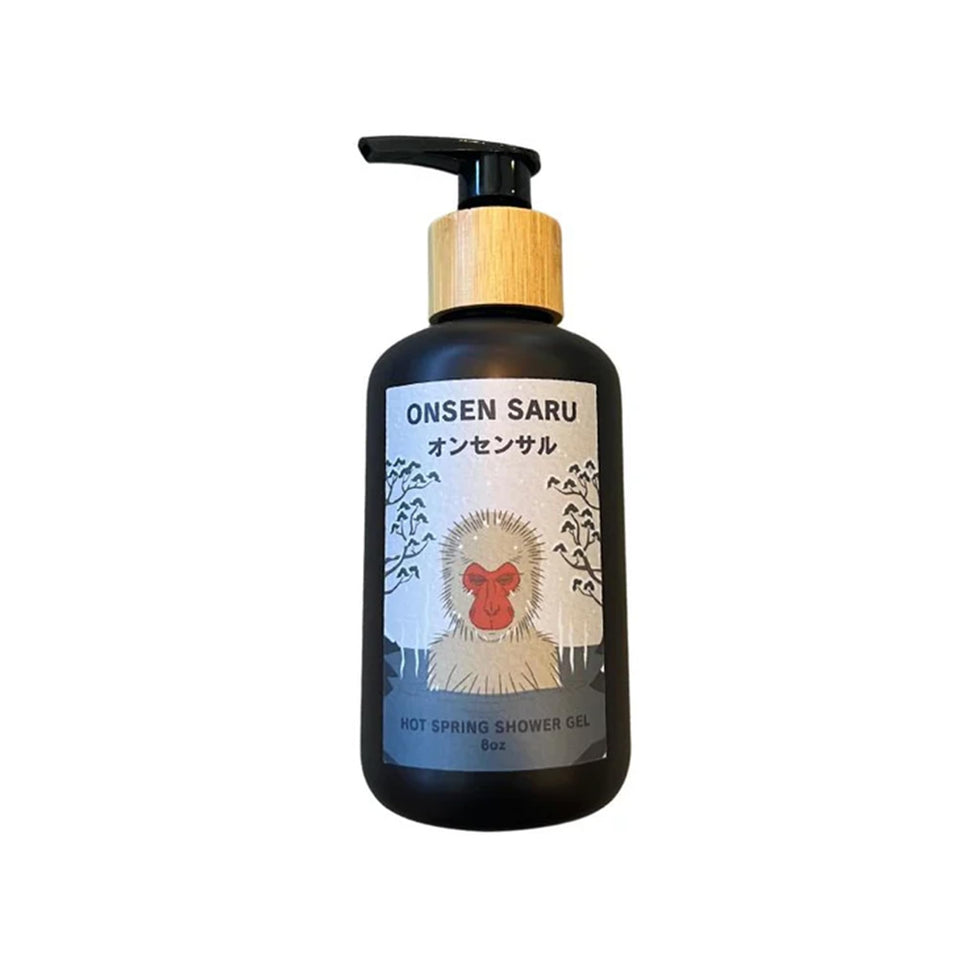 IPPINKA Onsen Saru shower gel bottle pour delivers spa-like lather and refreshing scent.