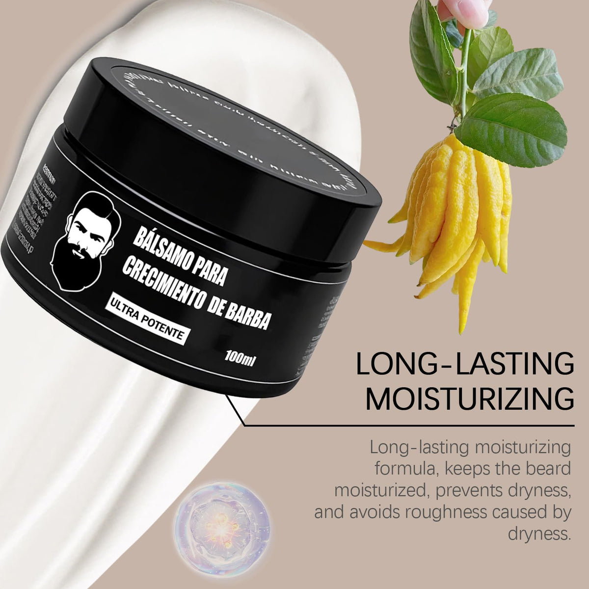 IPXKWLL beard balm texture cream demonstrates fast-absorbing, non-greasy feel.