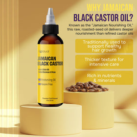 IQ Natural Jamaican Black Castor Oil texture on skin for conditioning.