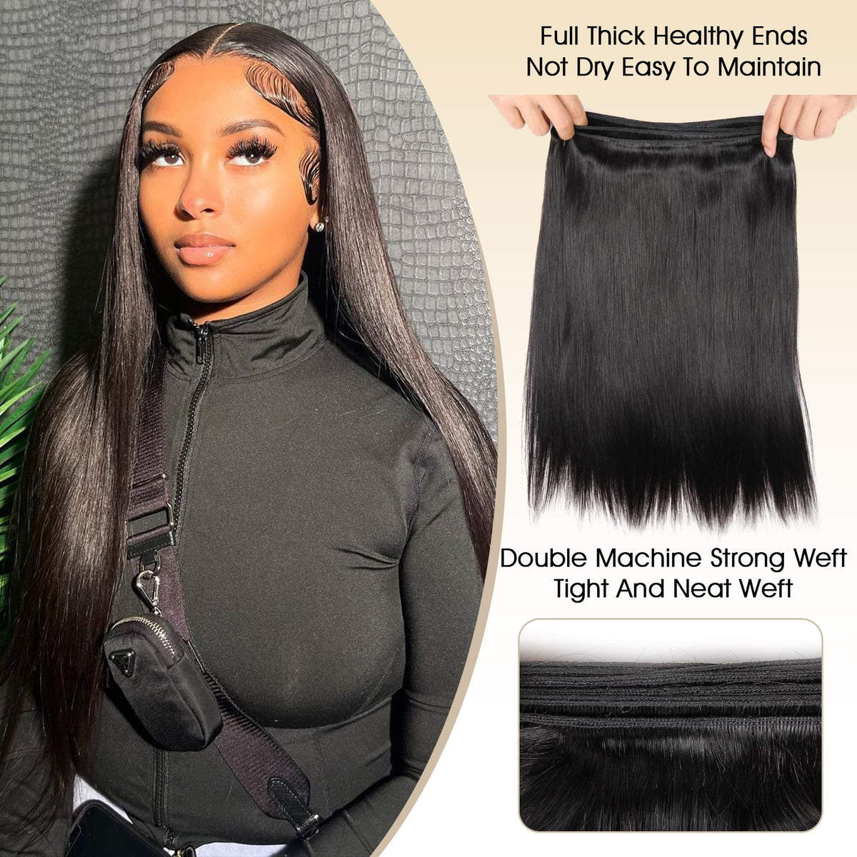 IQOMOQ pre-plucked baby-hair closure saves salon time and creates a realistic look.