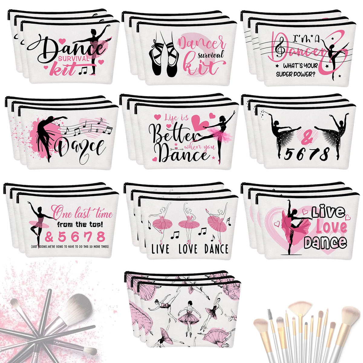 Irenare dancer gift bag front view for organized makeup on the go