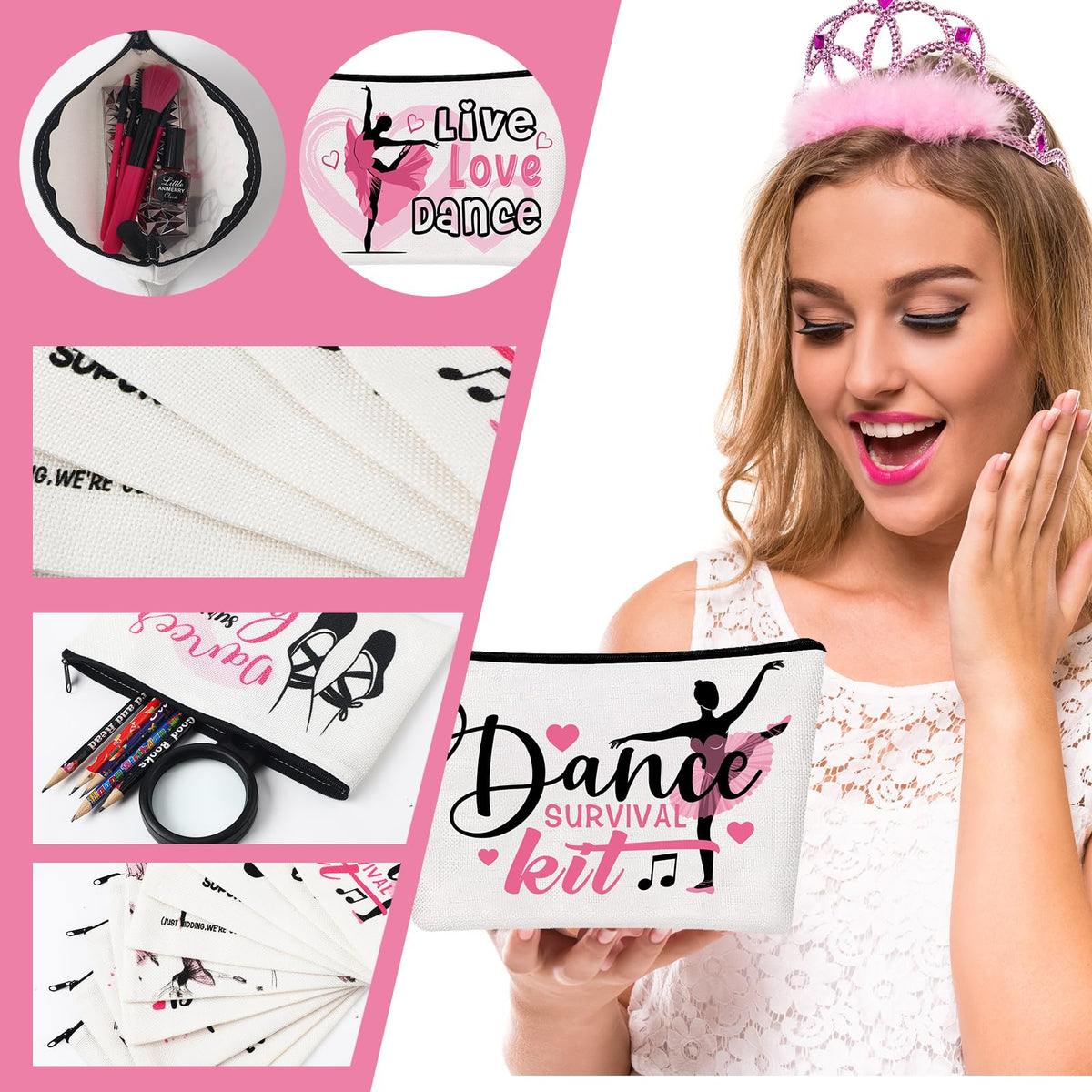 Irenare dancer gift bag open top shows easy access to cosmetics