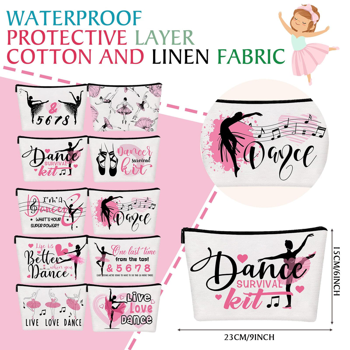 Irenare dancer appreciation bag side view lightweight storage for travel
