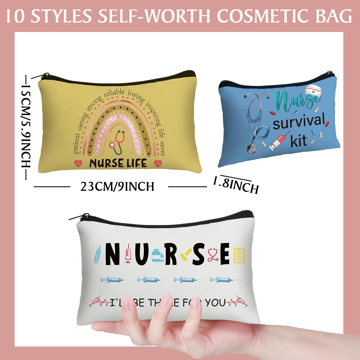 Irenare peace love nursing canvas pouch pattern 01 versatile gift for colleagues