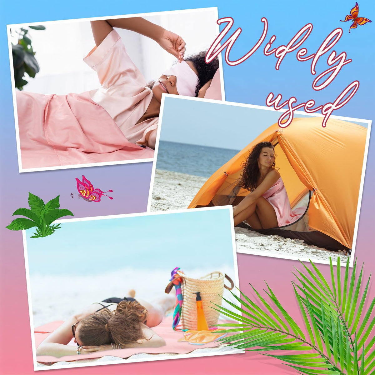 Irenare Self Tan Sleep Sack pink elastic straps, secure during movement for clean bedding.
