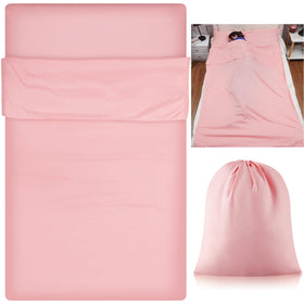 Irenare Self Tan Sleep Sack pink folded, keeps sheets clean during overnight tanning.