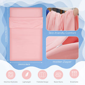 Irenare Self Tan Sleep Sack pink in-use, breathable fabric for comfortable overnight tanning.