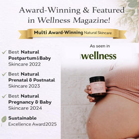Irene Organics Belly Butter label details emphasizing organic ingredients.