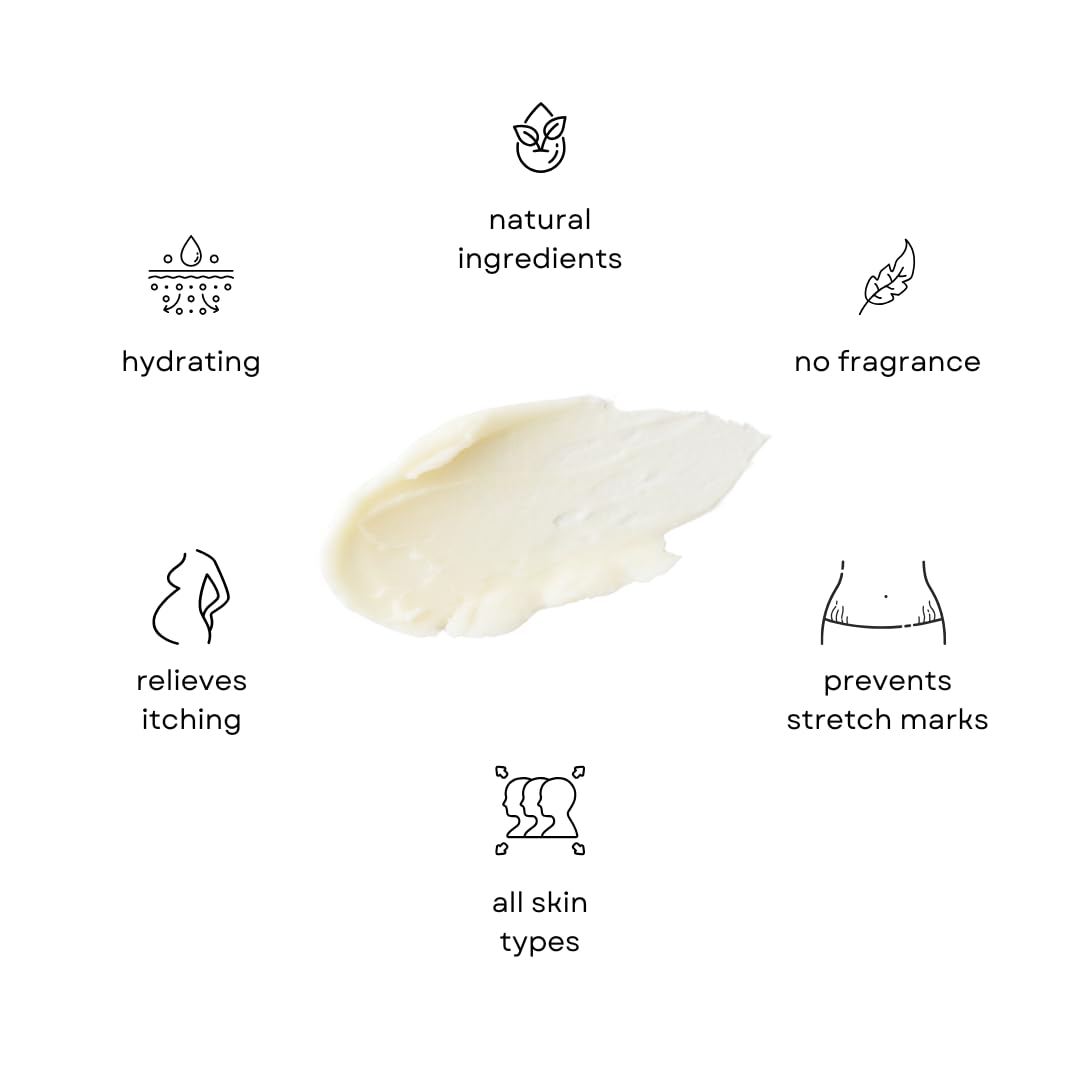 Irene Organics Belly Butter texture close-up, rich in vitamins and fatty acids.
