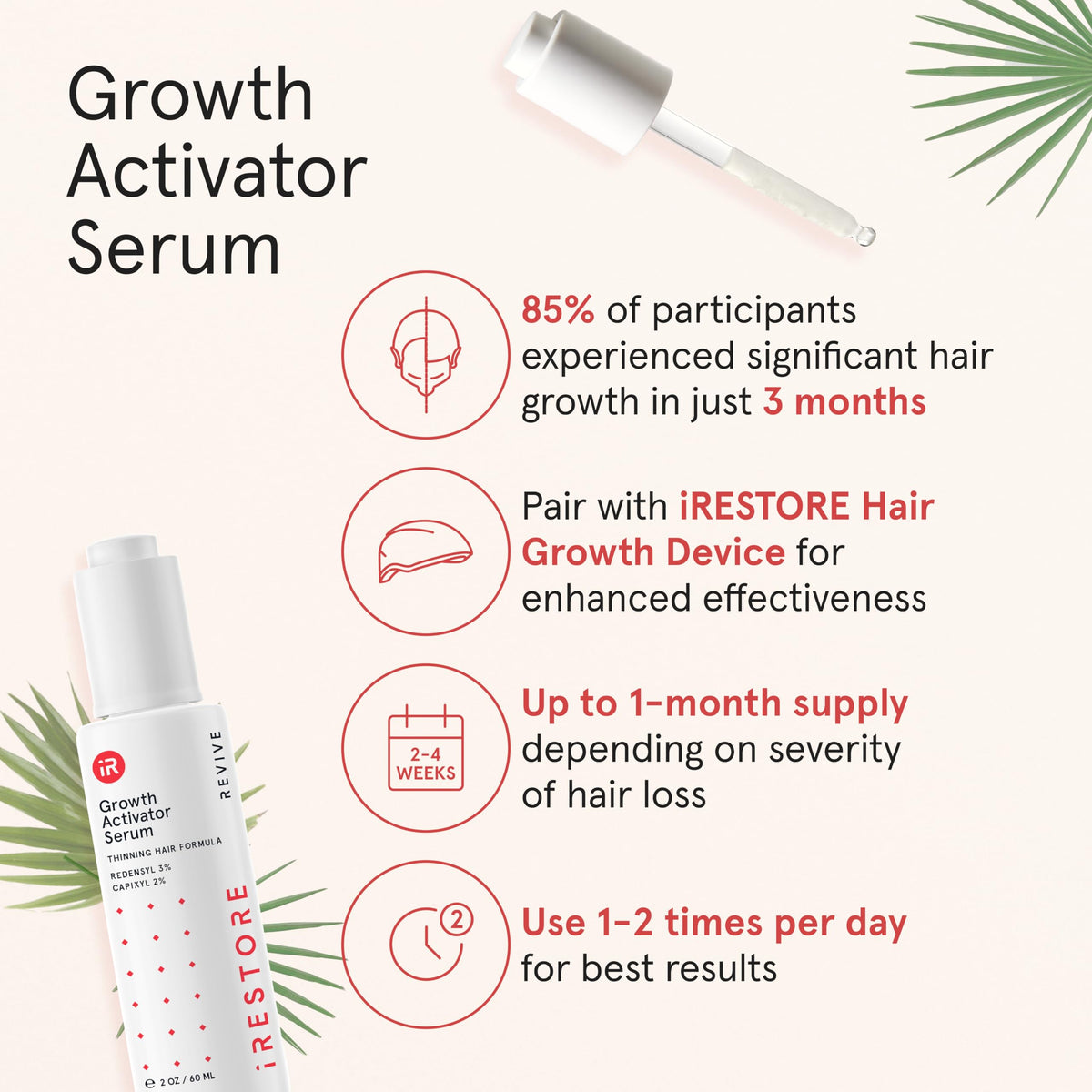 iRestore Scalp Serum vegan cruelty-free badge on packaging.