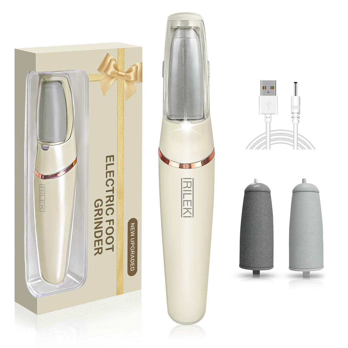 IRILEKI foot callus remover beige handheld for at-home care