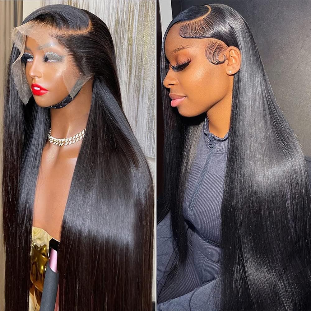 Iris Queen straight 30inch lace front wig with 220 density for natural fullness.