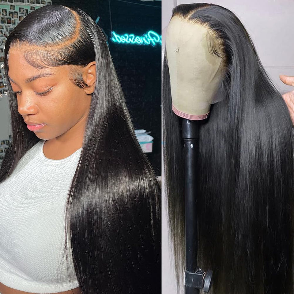 Iris Queen straight lace-front wig, 26 inch, natural look for everyday wear.