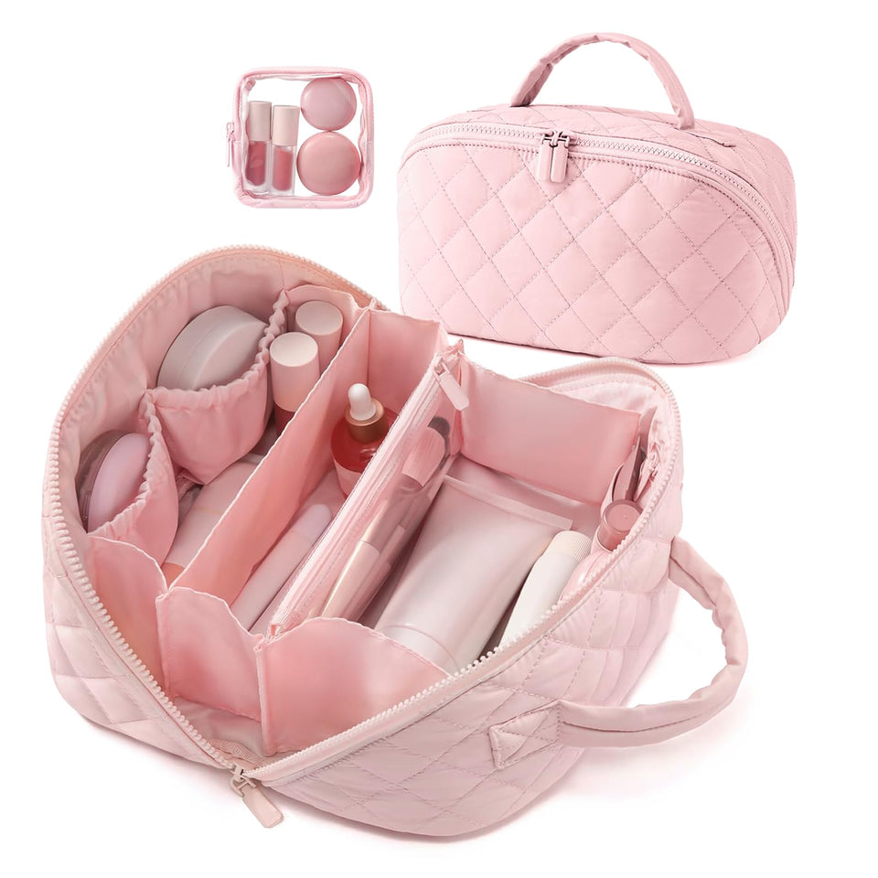 IrisCargo makeup bag with wide-open design for easy access while traveling.