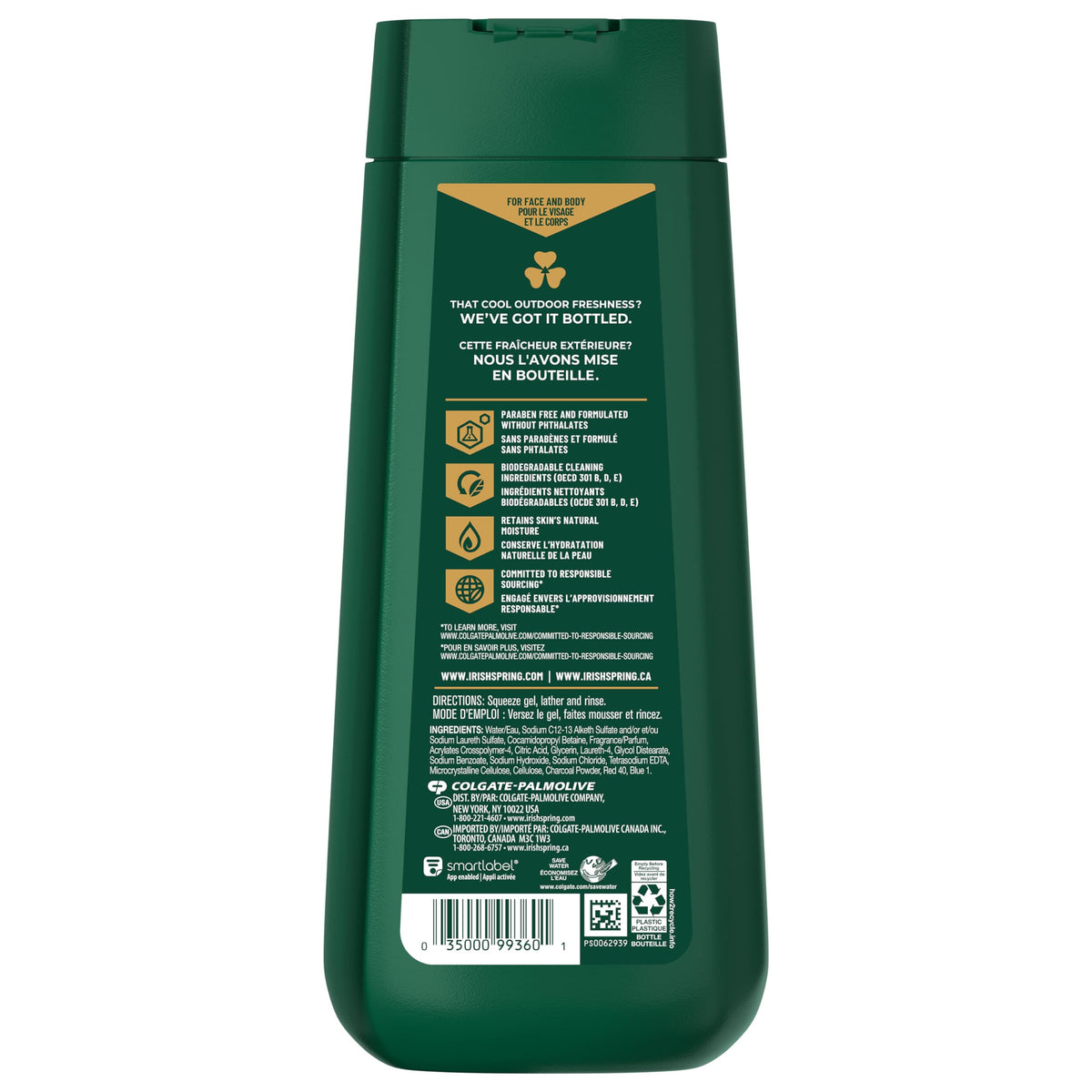 Scented finish from Irish Spring Charcoal Refresh lingers after shower.
