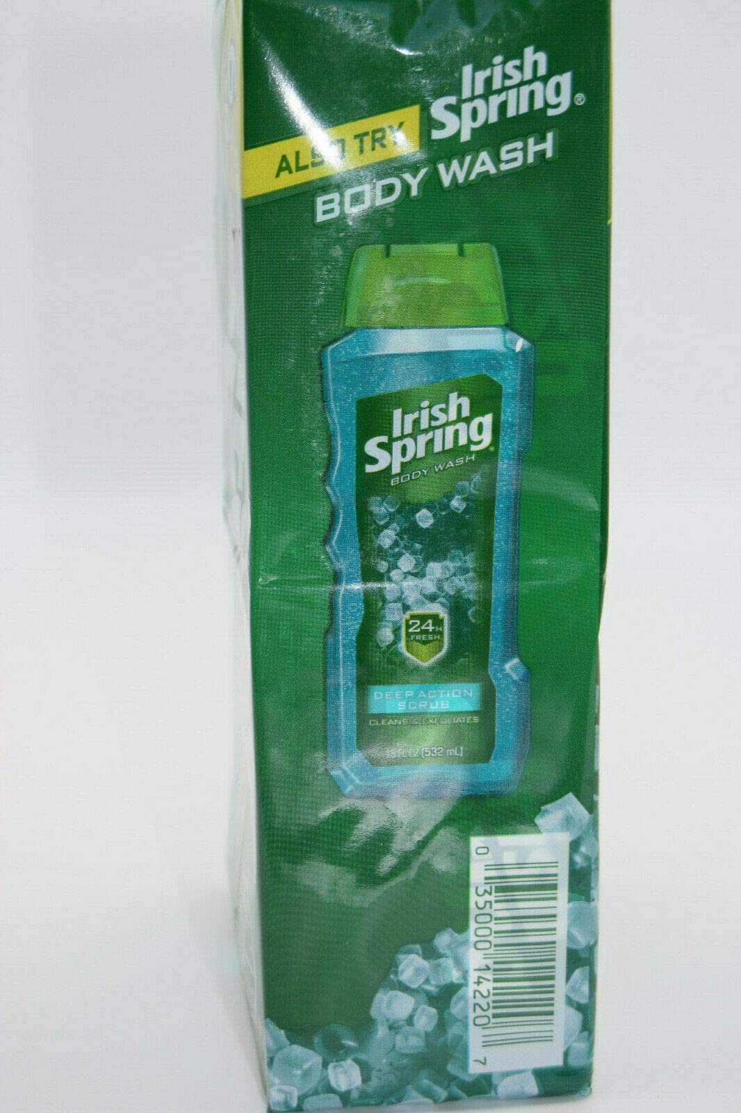Irish Spring Deep Action Scrub Bar Soap six-pack shown for easy, everyday cleansing.