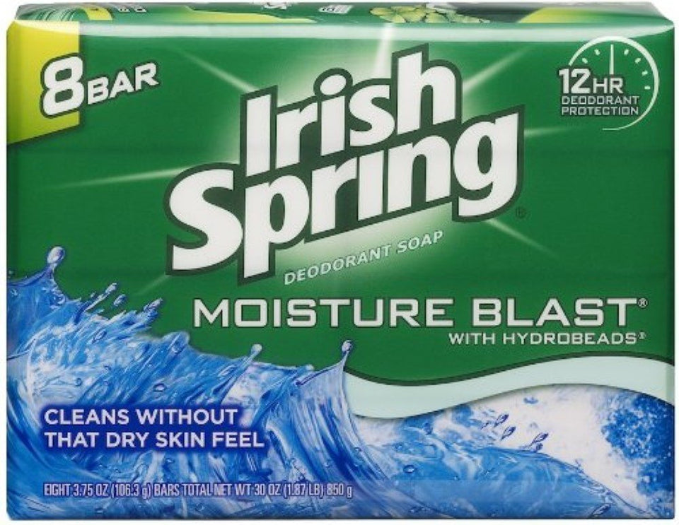 Irish Spring Moisture Blast HydroBeads bar soap for a refreshing daily shower
