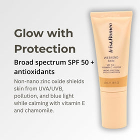 IRIS&ROMEO formula highlighting Vitamin C and Niacinamide brightening texture
