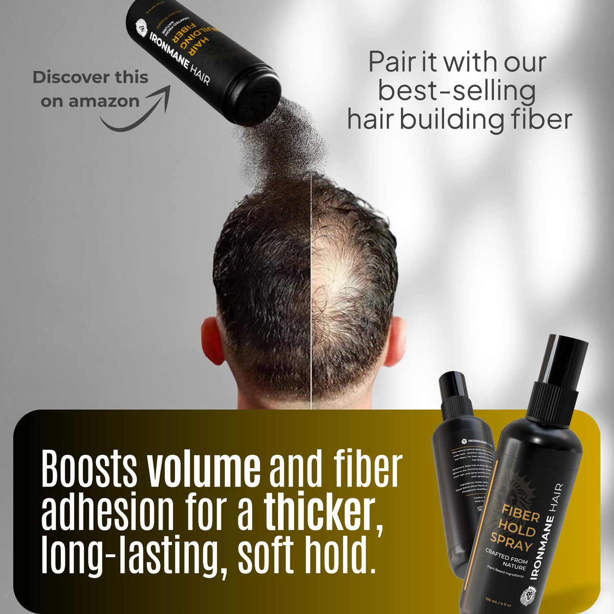 Natural matte finish on styled hair after using IRONMANE.