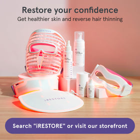 iRestore eye mask in use as part of a nighttime ritual.