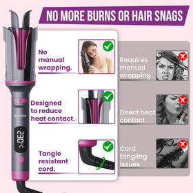 IROVANA CurlX Pro anti-tangle system prevents hair snagging.