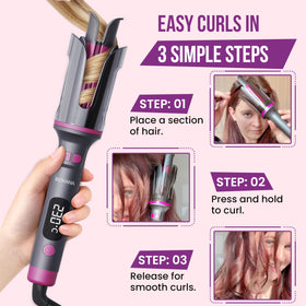IROVANA CurlX Pro beginner-friendly auto curling for easy styling.