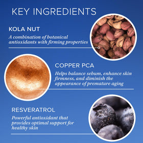 Copper Firming Mist label close-up with antioxidant protection.