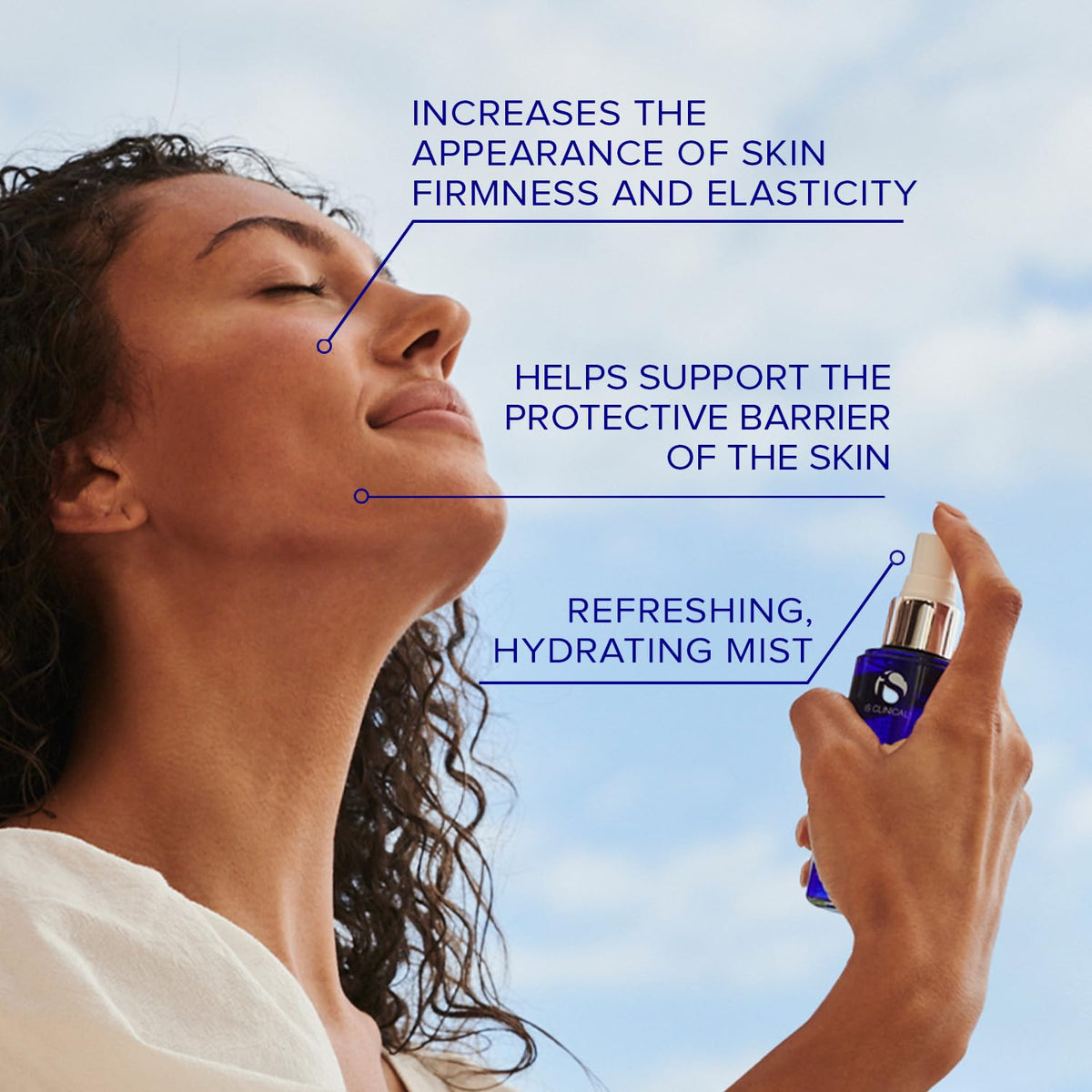 iS CLINICAL Copper Firming Mist spray ready for makeup setting.