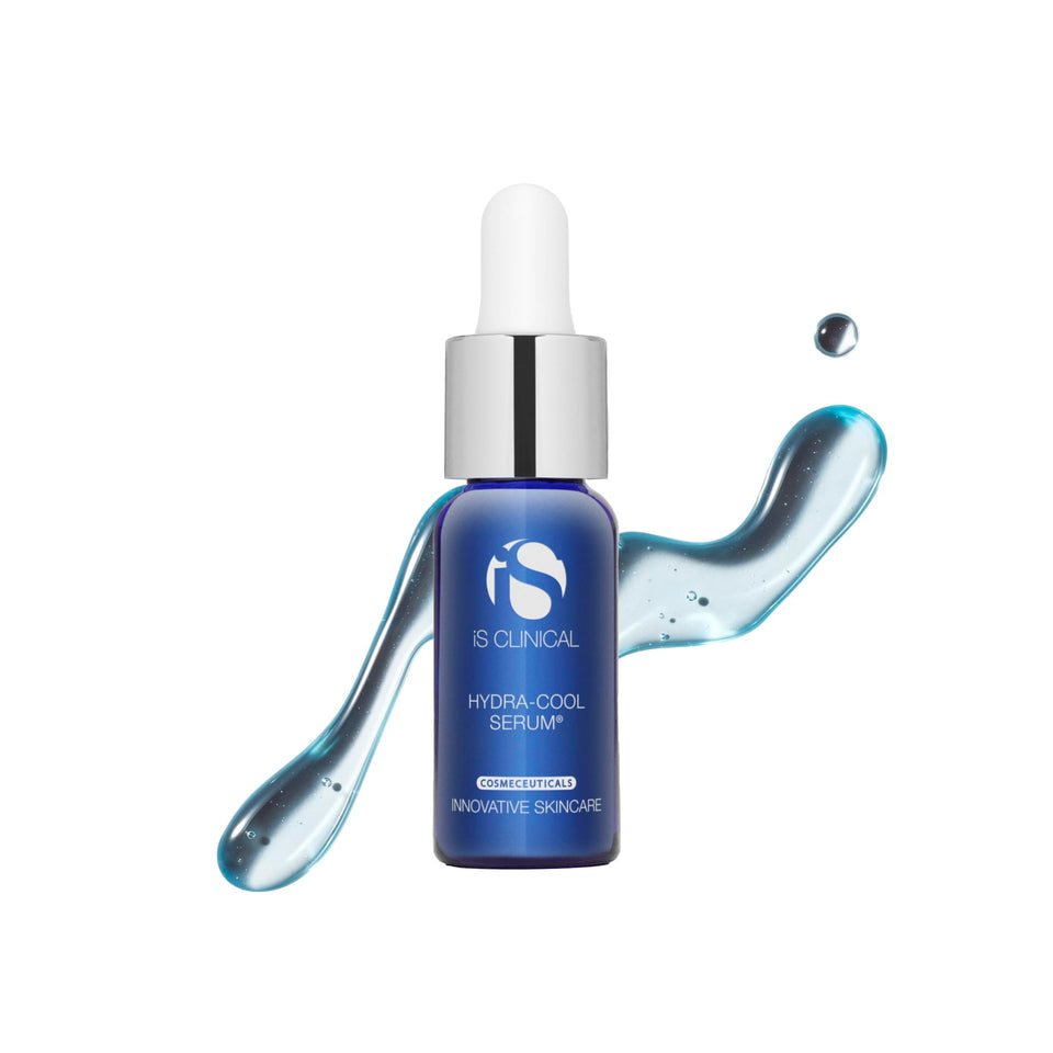 iS CLINICAL Hydra-Cool Serum bottle close-up for refreshed, soothed skin.