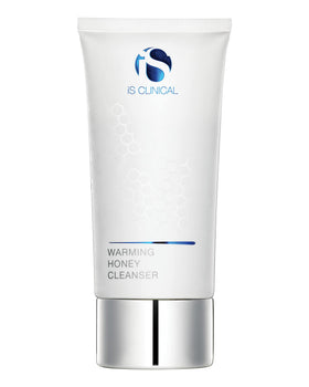 iS CLINICAL Warming Honey Cleanser bottle closeup emphasizing luxurious formula for hydration