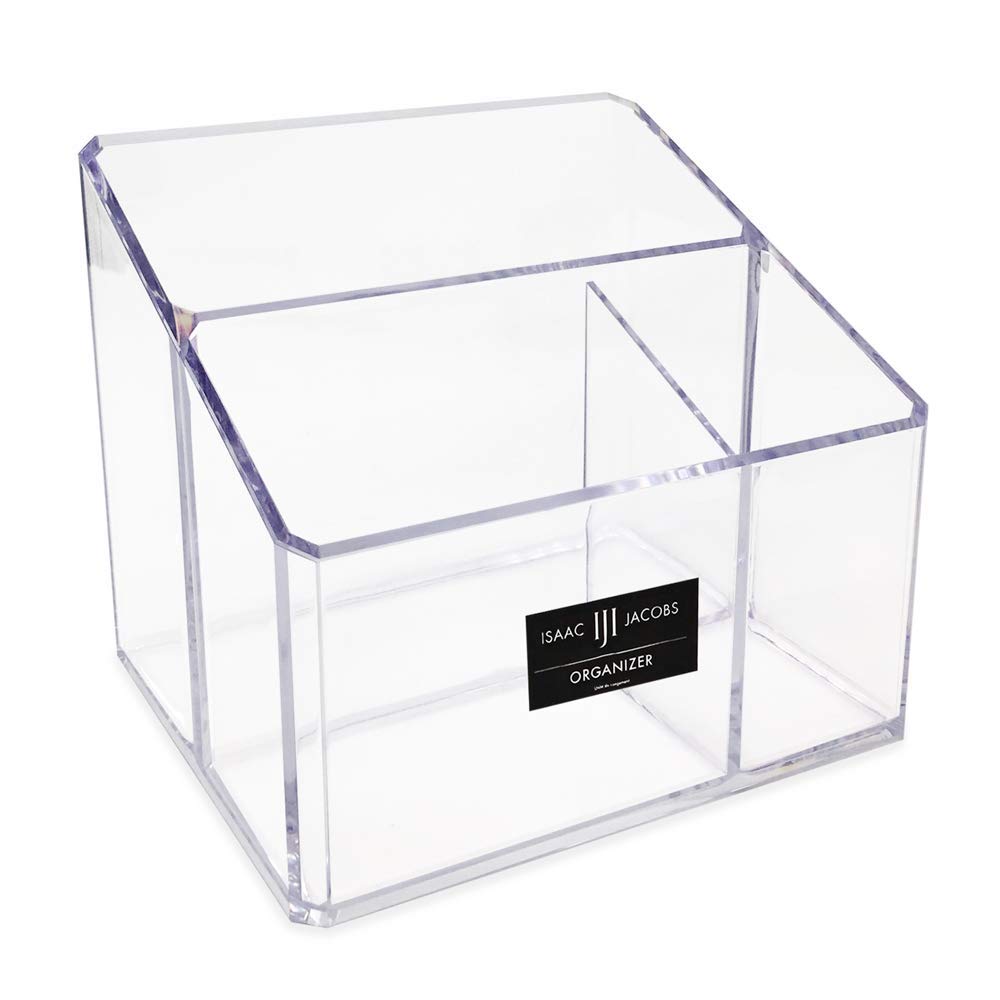 Isaac Jacobs clear acrylic organizer front-left tray for makeup storage and easy access