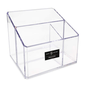 Isaac Jacobs clear acrylic organizer front-left tray for makeup storage and easy access