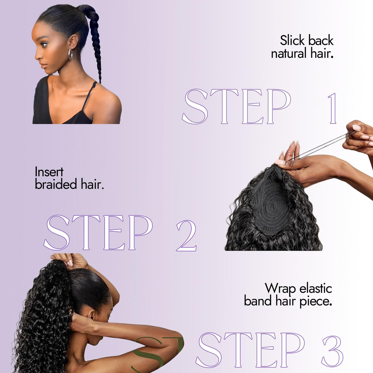 Isaic clip-in ponytail with four clips for secure all-day hold.