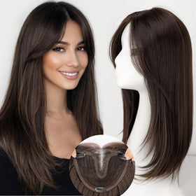 Isaic hair topper 18in clip-in for instant volume on thinning hair