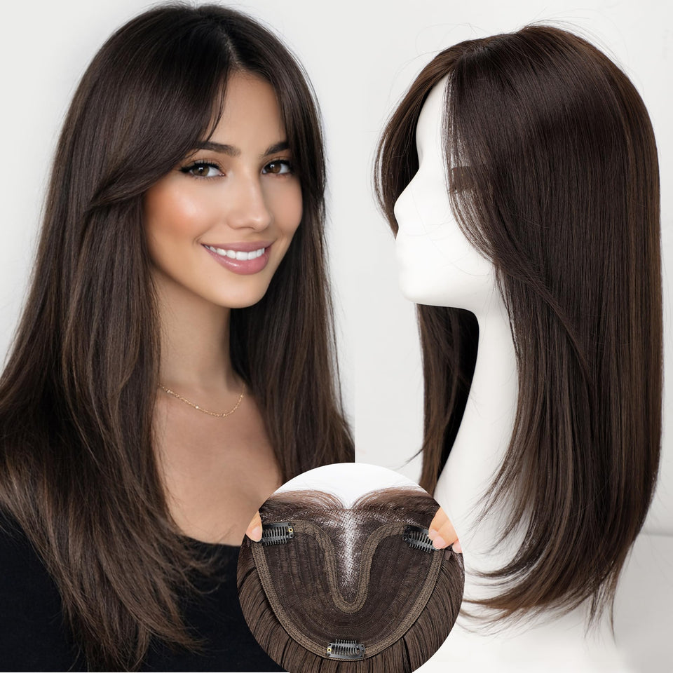 Isaic hair topper 18in clip-in for instant volume on thinning hair