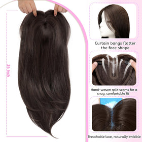 Isaic Hair Topper uses anti-slip clips to stay in place.