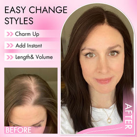 Isaic Hair Topper demonstrates seamless blend for natural coverage.