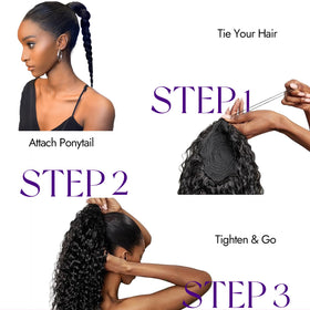 Isaic natural look ponytail blending with textured hair for everyday style.